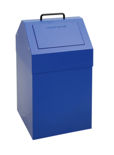 stumpf Conteneur de matériaux recyclables ignifugés, 45 l, RAL5010 bleu gentiane, couvercle RAL5010 bleu gentiane