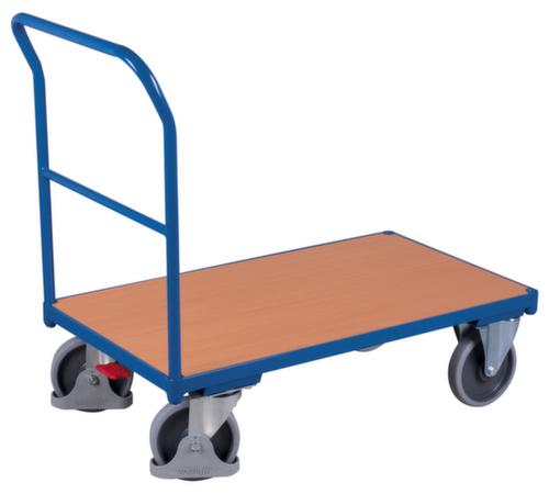 VARIOfit Chariot avec barre de poussée, force 500 kg, plateau longueur x largeur 1060 x 600 mm