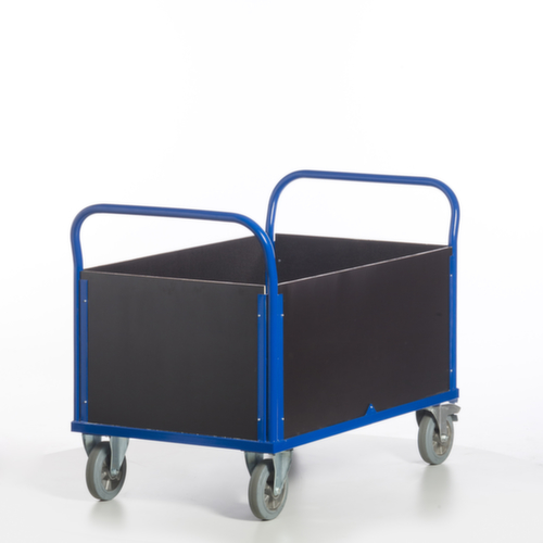 Rollcart Chariot quatre ridelles avec plateau antidérapant, force 1200 kg, plateau longueur x largeur 1200 x 770 mm
