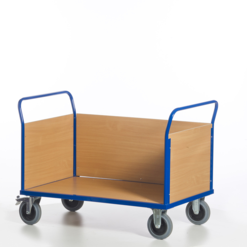 Rollcart Chariot à trois ridelles, force 600 kg, plateau longueur x largeur 1200 x 780 mm