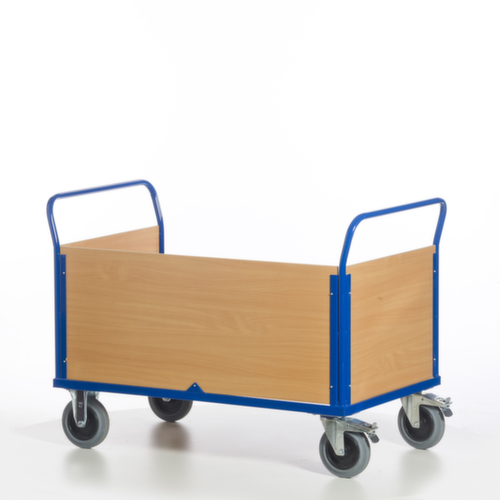 Rollcart Chariot à trois ridelles, force 600 kg, plateau longueur x largeur 1200 x 780 mm