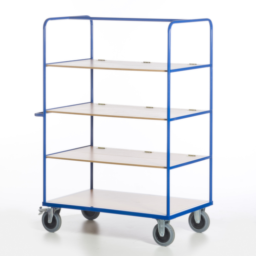 Rollcart Chariot à étagères avec tablettes rabattables, force 600 kg, 4 plateaux