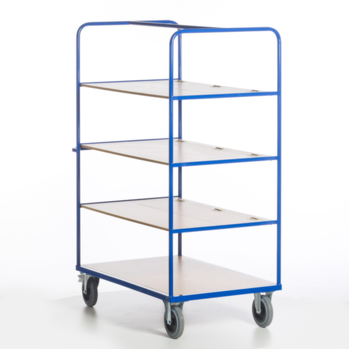 Rollcart Chariot à étagères avec tablettes rabattables, force 600 kg, 4 plateaux