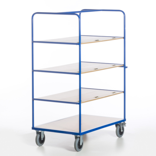 Rollcart Chariot à étagères avec tablettes rabattables, force 600 kg, 4 plateaux