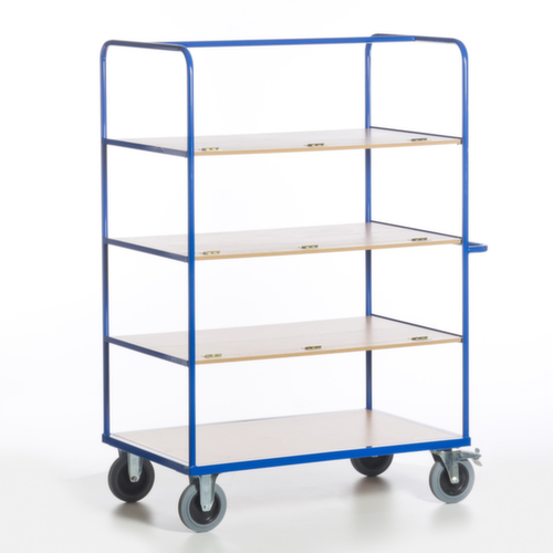 Rollcart Chariot à étagères avec tablettes rabattables, force 600 kg, 4 plateaux