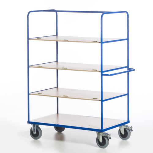 Rollcart Chariot à étagères avec tablettes rabattables, force 600 kg, 4 plateaux