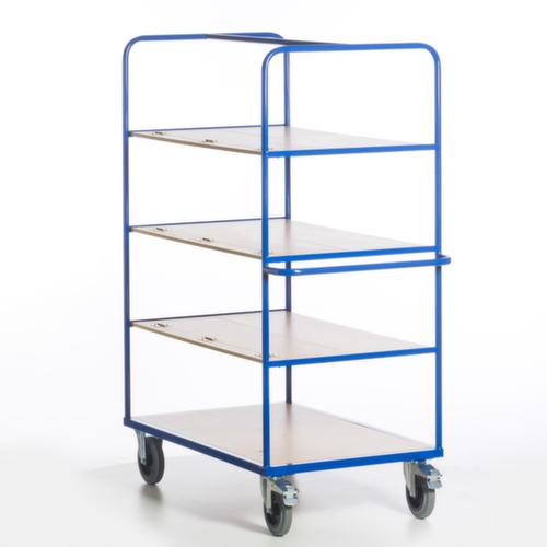 Rollcart Chariot à étagères avec tablettes rabattables, force 600 kg, 4 plateaux