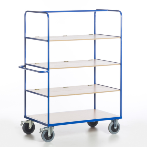 Rollcart Chariot à étagères avec tablettes rabattables, force 600 kg, 4 plateaux