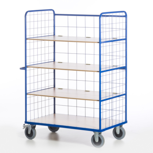 Rollcart Chariot à étagères avec tablettes rabattables, force 600 kg, 4 plateaux