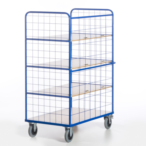 Rollcart Chariot à étagères avec tablettes rabattables, force 600 kg, 4 plateaux