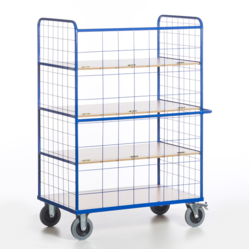 Rollcart Chariot à étagères avec tablettes rabattables, force 600 kg, 4 plateaux