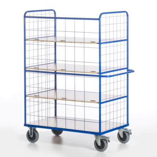 Rollcart Chariot à étagères avec tablettes rabattables, force 600 kg, 4 plateaux