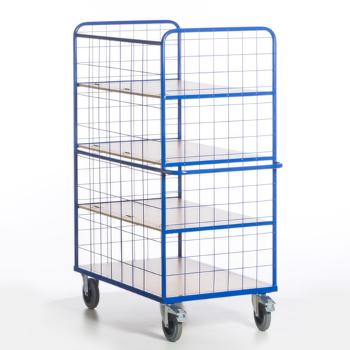 Rollcart Chariot à étagères avec tablettes rabattables, force 600 kg, 4 plateaux