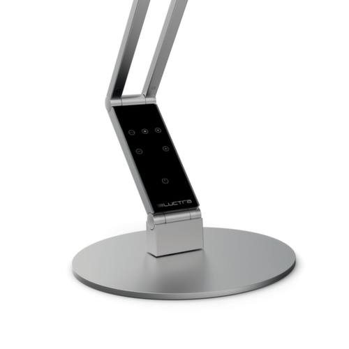 Luctra Lampe de bureau à DEL Radial Table Base avec lumière biologiquement active, lumière lumière blanc froid à blanc chaud biologiquement active, blanc