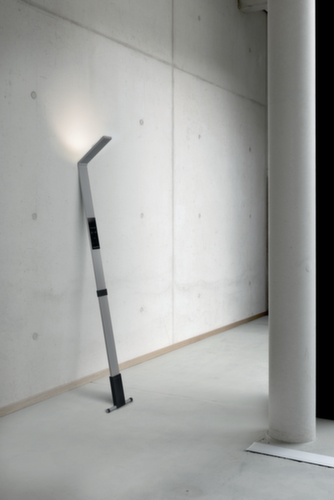 Luctra Lampadaire à DEL sans câble Flex avec lumière biologiquement active, lumière lumière blanc froid à blanc chaud biologiquement active, argent