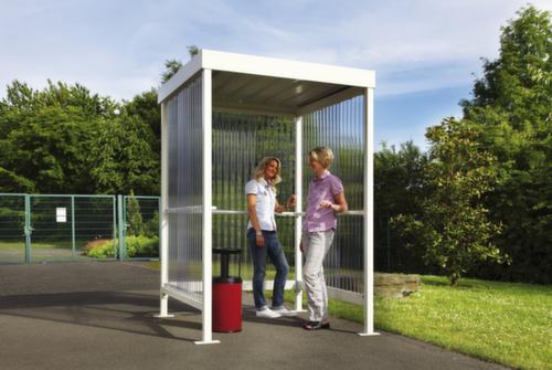 WSM abri fumeurs avec 1 paroi latérale et 1 paroi arrière, largeur x profondeur 1720 x 1580 mm