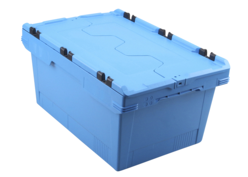 Allit Conteneurs consignés Euronorm ProfiPlus CrocoLid 40/27, bleu, longueur x largeur 600 x 400 mm, couvercle crocodile