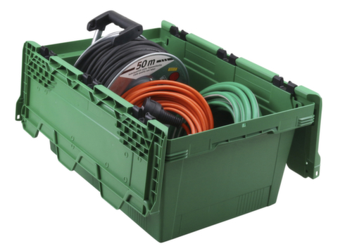 Allit Conteneurs consignés Euronorm ProfiPlus CrocoLid 40/27, vert, longueur x largeur 600 x 400 mm, couvercle crocodile