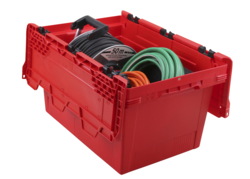 Allit Conteneurs consignés Euronorm ProfiPlus CrocoLid 40/32, rouge, longueur x largeur 600 x 400 mm, couvercle crocodile