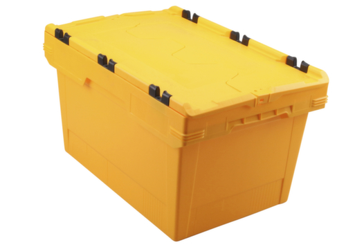 Allit Conteneurs consignés Euronorm ProfiPlus CrocoLid 40/32, jaune, longueur x largeur 600 x 400 mm, couvercle crocodile