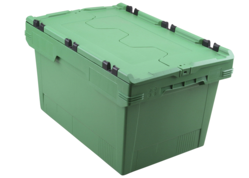 Allit Conteneurs consignés Euronorm ProfiPlus CrocoLid 40/32, vert, longueur x largeur 600 x 400 mm, couvercle crocodile