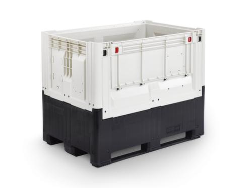 Caisse-palette à charnière High Cube avec rabat, 3 patins, longueur x largeur 1200 x 800 mm