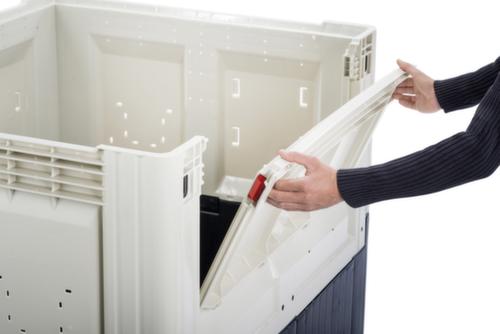 Caisse-palette à charnière High Cube avec rabat, 4 pieds, longueur x largeur 1200 x 1000 mm