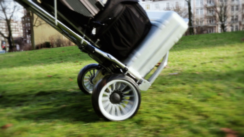 RuXXac diable de manutention en aluminium rabattable Cross, force 100 kg, polymère bandage