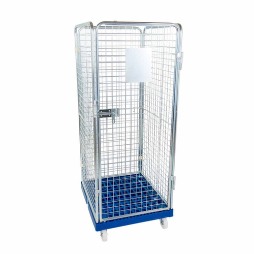 Bac sur roulettes rolltainer® ADB avec 3 parois et porte, force 500 kg, longueur x largeur 815 x 724 mm