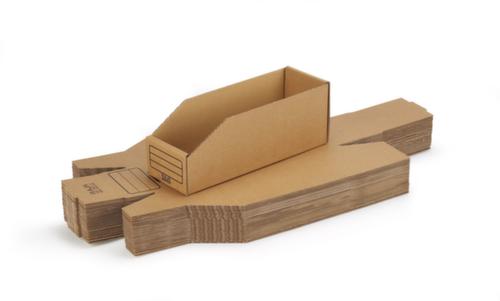 bac compartimentable en carton, profondeur 301 mm, marron