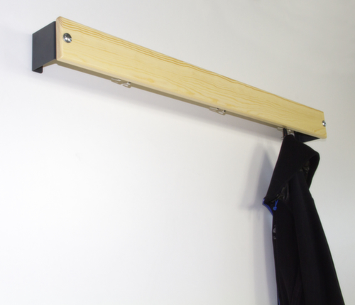 Sypro Barre à crochets, avec crochet porte-manteaux, pin/RAL 7016 gris anthracite