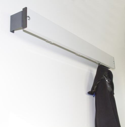 Sypro Barre à crochets, avec crochet porte-manteaux, RAL 9006 aluminium blanc/RAL 7016 gris anthracite