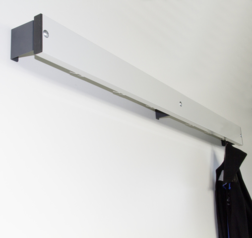 Sypro Barre à crochets, avec crochet porte-manteaux, RAL 9006 aluminium blanc/RAL 7016 gris anthracite