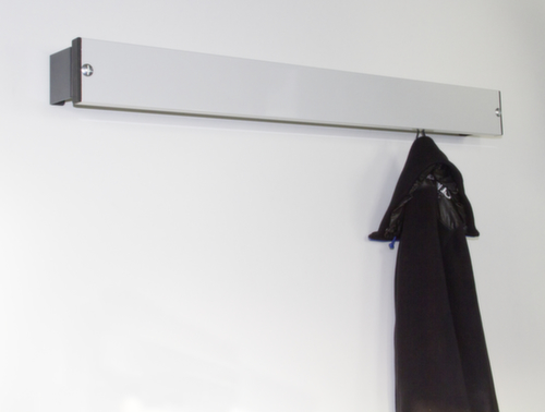 Sypro Barre à crochets, avec crochet porte-manteaux, RAL 9006 aluminium blanc/RAL 7016 gris anthracite