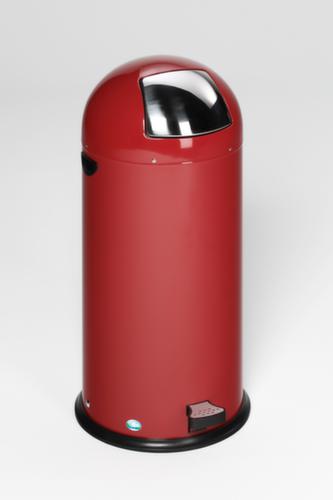 Poubelle à pédale avec couvercle à charnière en acier inoxydable, 52 l, rouge