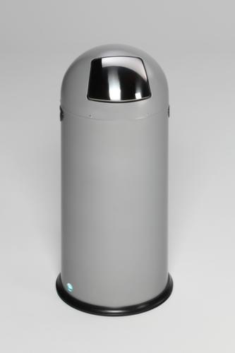 Poubelle à pédale avec couvercle à charnière en acier inoxydable, 52 l, argent