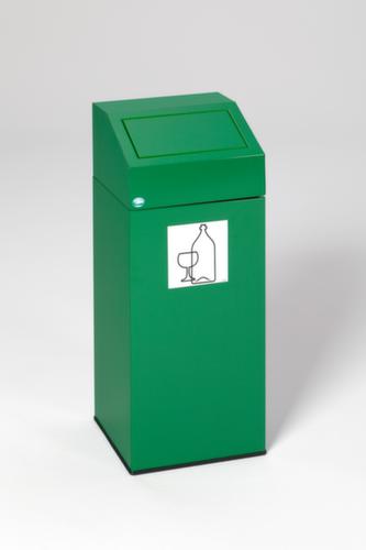 Collecteur de recyclage étiquette autocollante incl., 45 l, RAL6001 vert émeraude, couvercle vert
