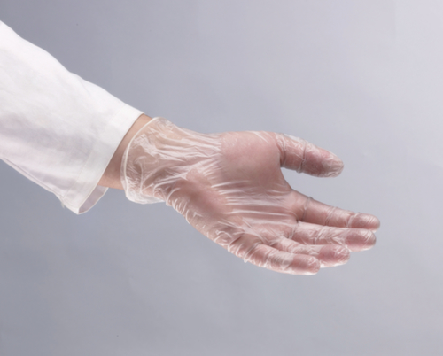 Gants jetables intérieur poudré Eco en vinyle