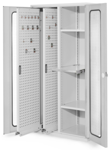 Kappes Armoire verticale RasterPlan®, 2 extensions, RAL7035 gris clair/RAL7035 gris clair
