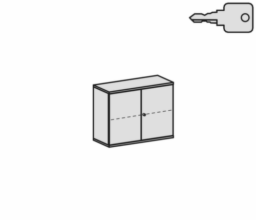 Gera Armoire à portes battantes Pro, 2 hauteurs des classeurs
