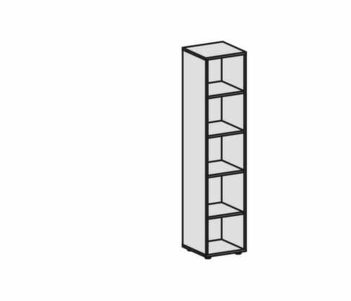 Gera Rayonnage de bureau Milano, largeur 400 mm, 5 HC, blanc