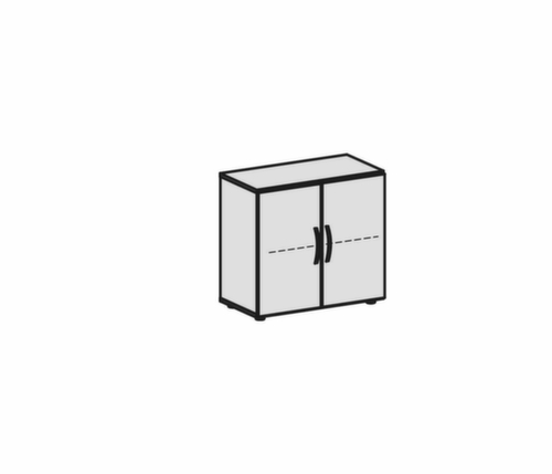 Gera Armoire à portes battantes Milano, 2 hauteurs des classeurs, blanc/blanc