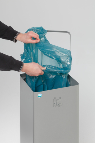 VAR Conteneur de tri sélectif WS Quadro 79 avec anneau de serrage pour fixation de sac, 70 l, argent