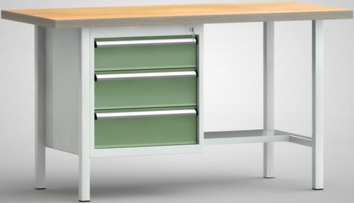 KLW Lutz Établi avec panneau multiplis, 3 tiroirs, 1/2 tablette