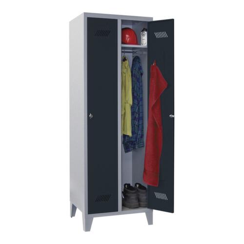 PAVOY Armoire vestiaire Basis gris clair avec 2 compartiments, largeur de compartiment 300 mm