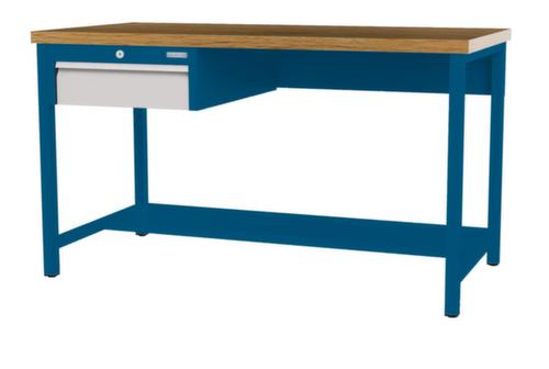 Bedrunka + Hirth Etabli avec plateau en hêtre massif Piétement en plusieurs couleurs, 1 tiroir, 1/2 tablette