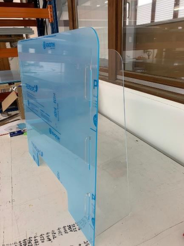 Paroi de protection hygiénique avec ouverture de passage, hauteur x largeur 700 x 600 mm