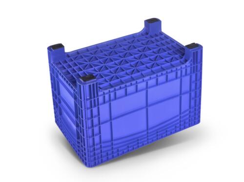 Grand conteneur à fond renforcé, capacité 535 l, bleu, 4 pieds