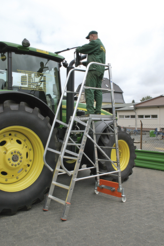 Krause Escabeau grande hauteur roulant STABILO® Professional Vario kompakt, 7 marche(s) en tôle striée