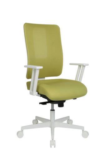Topstar Siège de bureau pivotant Sitness Life 50 avec support de dossier ouvert, dossier maille avec support ajouré, vert moutarde